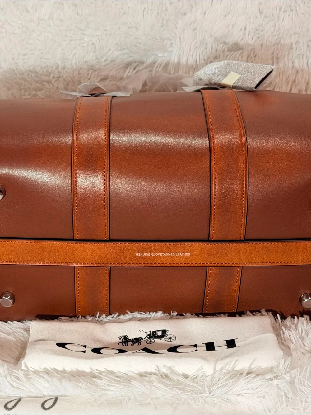 Coach Compass 35 in Brown Loved Leather Saddle/Burnt Sienna NWT